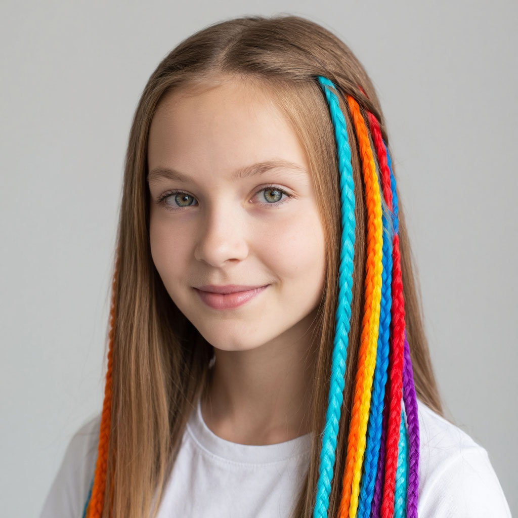 Детские цветные косы Казань