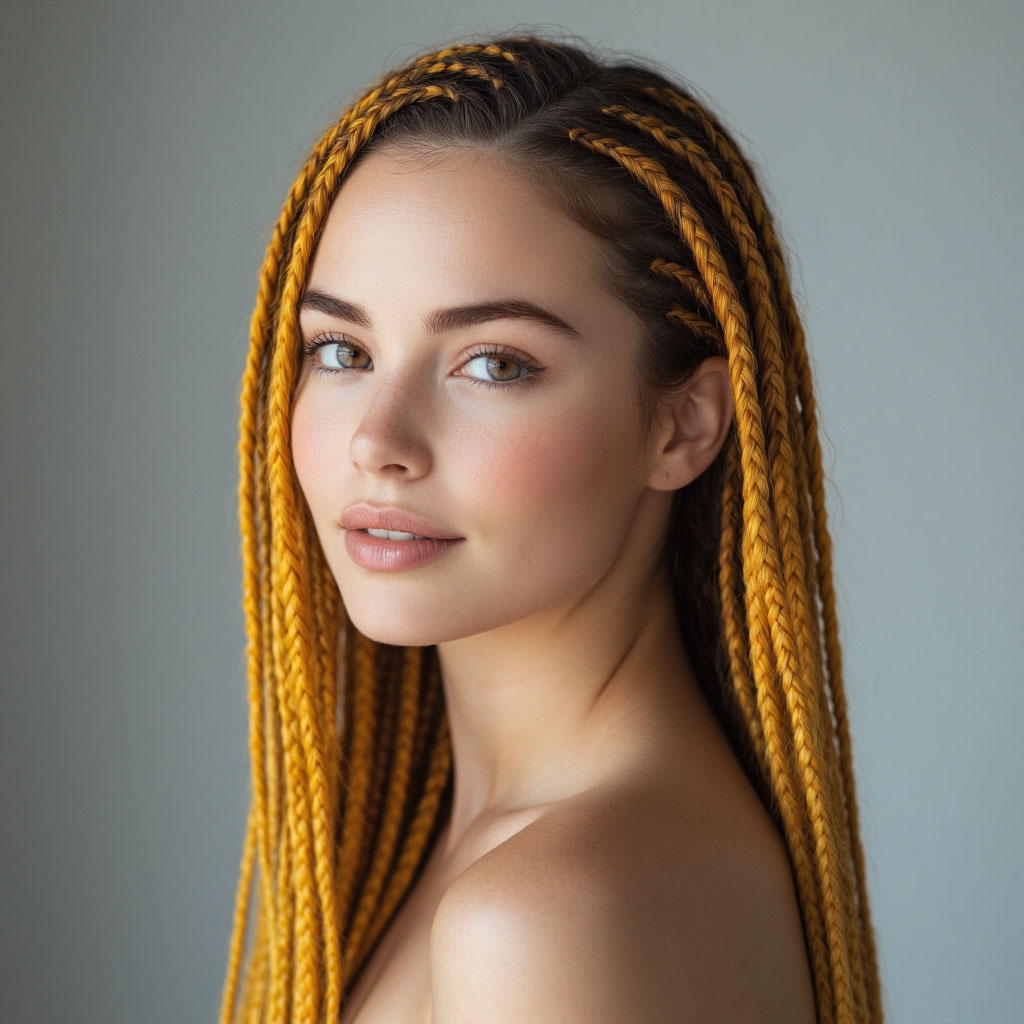 Афрокосы золотистые - работа студии Не волосы Казань Высокая Гора